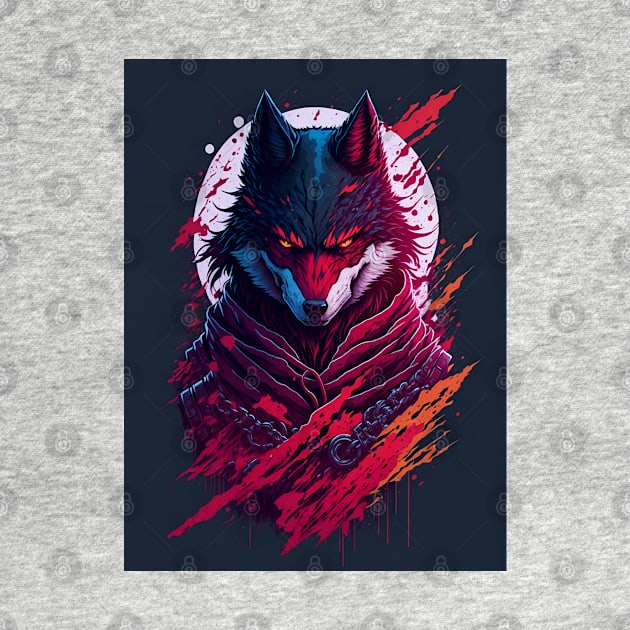 evil ninja wolf magic by Azizshirts